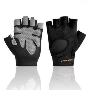 Fitnessim - MAAT M Sporthandschoenen ( ZWART )- Sportgloves - fitness handschoenen - grip gloves - unisex - katoenen sporthandschoenen - sporthandschoenen