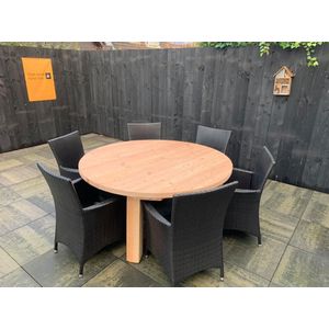 Tuintafel rond 4-6 persoons 140cm massief douglas hout.