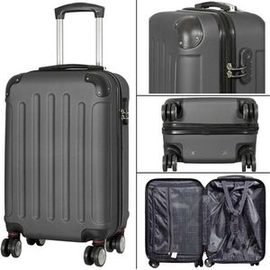 Reiskoffer - Koffer met TSA slot - Reis koffer op wielen - Stevig ABS - 87 Liter - Avalon - Antraciet - Travelsuitcase - L