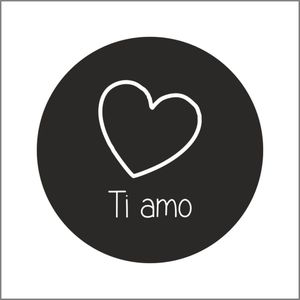 Sluitzegels - Stickers - Etiketten - Ti Amo - O40mm - rol van 250st