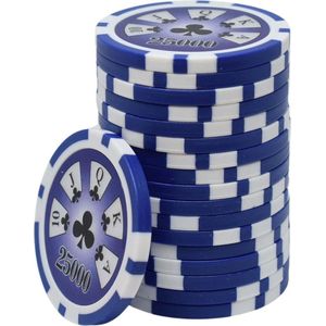 Royal Flush Poker Chips 25000 donkerblauw (25 stuks)- pokerchips-pokerfiches-ABS chips-pokerspel-pokerset-poker set