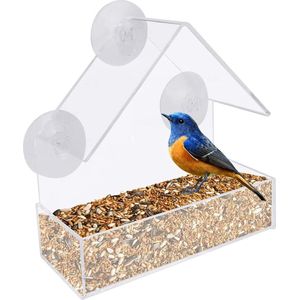 Vogelvoederhuisje raam - Vogelhuisjes - Doorzichtig met Zuignap