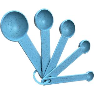 Maatlepelset, maatlepel keuken maatlepel, 5 stuks (1/4 tl, 1/2 tl, 1 tl, 1/2 el, 1 el), kunststof, gekleurd
