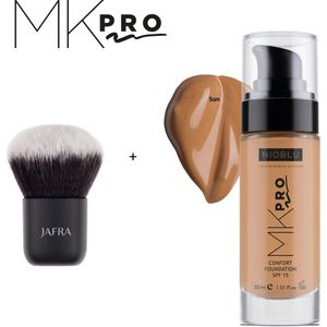 NIOBLU - MKPro - Confort - Foundation - SPF15 - Sun - met - Kabuki - kwast