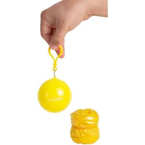 Regenponcho Geel - Draagbaar- Sleutelhanger
