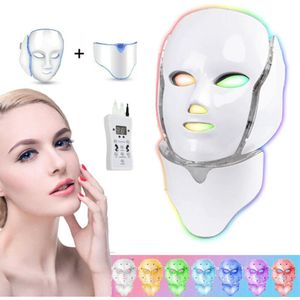 LED Gezichtsmaker - 7 Kleuren - Face Mask - Lichttherapie - Masker voor Gezicht - Tegen Acne, Droge Huid & Rimpels - Wit