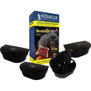Edialux brodilux be graan pakket met 4 lokdozen - muizengif - pakket voor muizenbestrijding - gif voor ongedierte