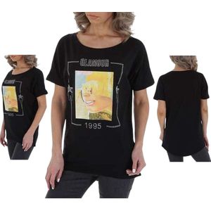 T-shirt 1995 zwart glamour glitter one size