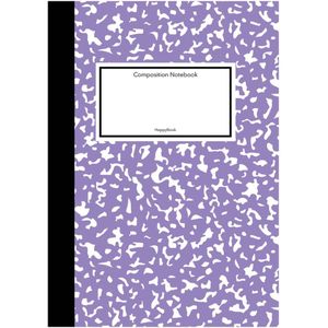 HappyBook - Composition notebook - Marmer - Classic - Klassiek - Lila - Softcover - Gelijnd - Werk - Studie - School - Dagboek - Elastiek - Boekenlegger - Cadeau - Relatiegeschenk - Business Book - Zakelijk notitieboek - Zakelijke uitstraling - Book