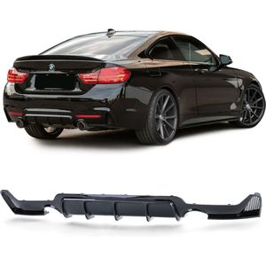 Passend Voor Bmw 4 serie F32 F33 F36 M Pakket Achterbumper Diffuser Glans Zwart Uitlaat L en R Uitsparing M Performance Look 418 420 430 435 440 M4