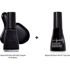 Jafra - Gel - Nagellak - Duo - Pitch Black - & - UV - Top Coat