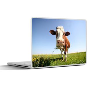 Laptop sticker - 12.3 inch - Koe - Dieren - Bloemen - Gras