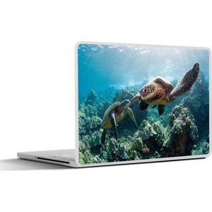 Laptop sticker - 17.3 inch - Twee zeeschildpadden - 40x30cm - Laptopstickers - Laptop skin - Cover