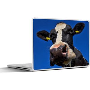 Laptop sticker - 11.6 inch - Koe - Blauw - Neus - Dieren - 30x21cm - Laptopstickers - Laptop skin - Cover
