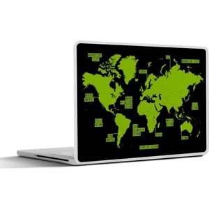 Laptop sticker - 17.3 inch - Wereldkaart - Paars - Simpel - 40x30cm - Laptopstickers - Laptop skin - Cover