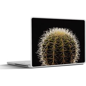 Laptop sticker - 14 inch - Een close up van een doornen op cactus op een zwarte achtergrond - 32x5x23x5cm - Laptopstickers - Laptop skin - Cover