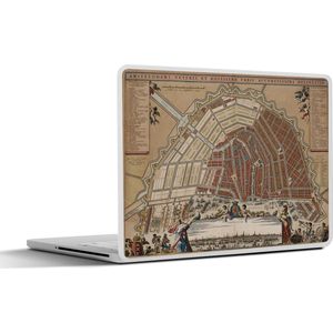 Laptop sticker - 10.1 inch - Kaart - Amsterdam - Geschiedenis - 25x18cm - Laptopstickers - Laptop skin - Cover