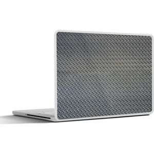 Laptop sticker - 17.3 inch - Metaal print - Antistlip - Grijs - 40x30cm - Laptopstickers - Laptop skin - Cover