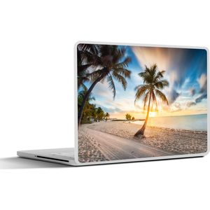 Laptop sticker - 17.3 inch - Zonsondergang - Strand - Palmboom - 40x30cm - Laptopstickers - Laptop skin - Cover
