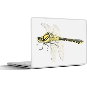Laptop sticker - 12.3 inch - Een illustratie van een gele libelle op een witte achtergrond - 30x22cm - Laptopstickers - Laptop skin - Cover
