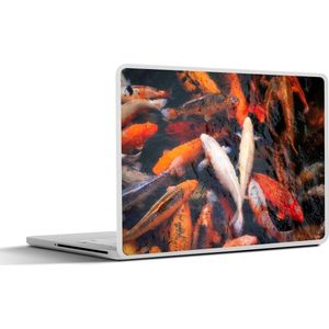 Laptop sticker - 13.3 inch - Een vijver met koi karpers van bovenaf - 31x22,5cm - Laptopstickers - Laptop skin - Cover