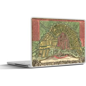 Laptop sticker - 15.6 inch - Plattegrond - Amsterdam - Nederland - 36x27,5cm - Laptopstickers - Laptop skin - Cover - Stadskaart