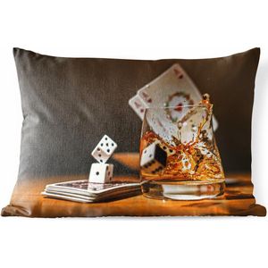 Buitenkussens - Tuin - Whisky en goochelen - 50x30 cm