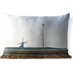 Buitenkussens - Tuin - Windmolens in Eemshaven - 60x40 cm