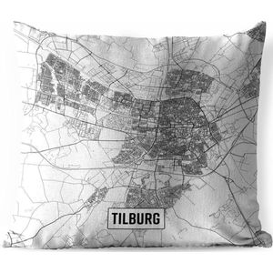 Buitenkussens - Tuin - Stadskaart Tilburg - 50x50 cm