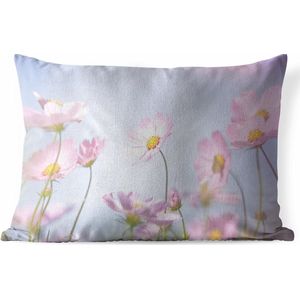 Buitenkussens - Tuin - Prachtige lichtroze bloemen - 60x40 cm