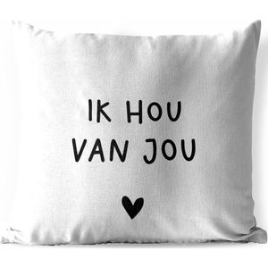 Tuinkussen - Spreuken - Ik hou van jou - Quotes - 40x40 cm - Weerbestendig