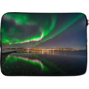 Laptophoes 13 inch 34x24 cm - Noorderlicht - Macbook & Laptop sleeve Noorderlicht in Tromso - Laptop hoes met foto