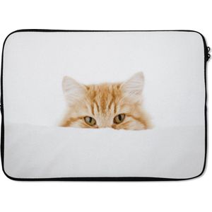 Laptophoes 13 inch 34x24 cm - Katten - Macbook & Laptop sleeve Portret van rode kat - Laptop hoes met foto