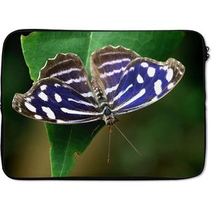 Laptophoes 13 inch 34x24 cm - Vlinders - Macbook & Laptop sleeve Blauwe Golf vlinder - Laptop hoes met foto