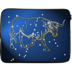 Laptophoes 17 inch 41x32 cm - Sterrenbeelden - Macbook & Laptop sleeve Het sterrenbeeld de stier - Laptop hoes met foto