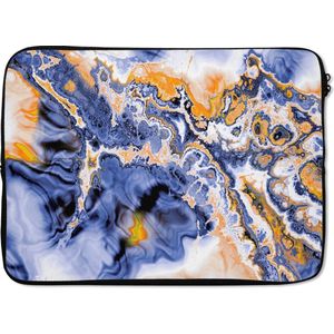 Laptophoes 13 inch 34x24 cm - Psychedelic art - Macbook & Laptop sleeve Psychedelische kunst met geel accent - Laptop hoes met foto