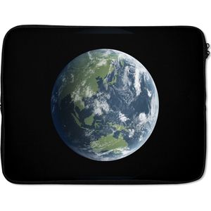 Laptophoes 17 inch 41x32 cm - Satellietfoto Aarde - Macbook & Laptop sleeve Satellietbeeld van de aarde - Laptop hoes met foto
