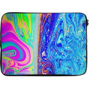 Laptophoes 13 inch 34x24 cm - Psychedelic art - Macbook & Laptop sleeve Kleurrijke psychedelische kunst met een scheiding - Laptop hoes met foto