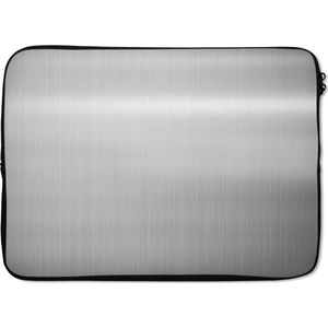 Laptophoes 13 inch 34x24 cm - Metalen structuur of achtergrond - Macbook & Laptop sleeve Metalen achtergrond van zilver - Laptop hoes met foto