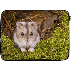 Laptophoes 13 inch 34x24 cm - Hamsters - Macbook & Laptop sleeve Grijze dwerghamster - Laptop hoes met foto