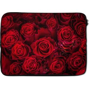 Laptophoes - 14 inch - Bloemen - Rozen - Rood - Rode rozen - Laptopsleeve