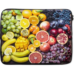 Laptophoes 17 inch 41x32 cm - Fruit - Macbook & Laptop sleeve Fruit bord - Laptop hoes met foto