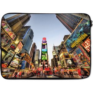 Laptophoes 13 inch 34x24 cm - New York - Macbook & Laptop sleeve Times Square in New York - Laptop hoes met foto