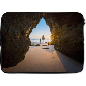 Laptophoes 13 inch 34x24 cm - Portugal - Macbook & Laptop sleeve Zonsondergang in de Algarve - Laptop hoes met foto