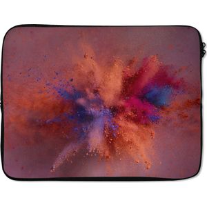 Laptophoes 17 inch 41x32 cm - Abstract - Macbook & Laptop sleeve Kleurrijke poederpexplosie - Laptop hoes met foto
