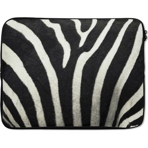 Laptophoes - Dierenprint - Zebra - Zwart wit - Laptop sleeve - Patroon - 15 inch