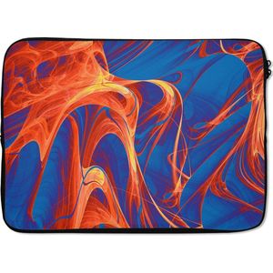 Laptophoes 13 inch 34x24 cm - Psychedelic art - Macbook & Laptop sleeve Psychedelische kunst met rode en blauwe kleuren - Laptop hoes met foto