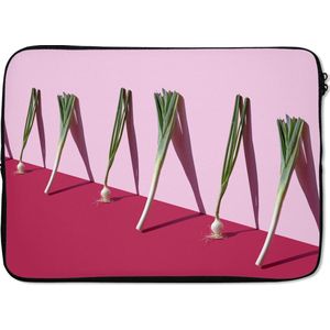 Laptophoes 13 inch - Prei en lenteuien - Laptop sleeve - Binnenmaat 32x22,5 cm - Zwarte achterkant