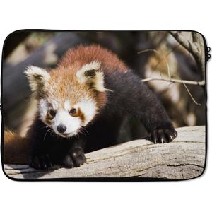 Laptophoes 14 inch 36x26 cm - Rode panda - Macbook & Laptop sleeve Kleine rode panda - Laptop hoes met foto