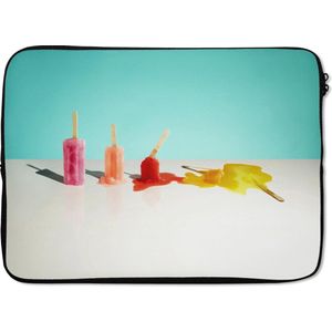 Laptophoes 13 inch 34x24 cm - Kleurrijke Kunst - Macbook & Laptop sleeve Vijf kleuren smelten - Laptop hoes met foto